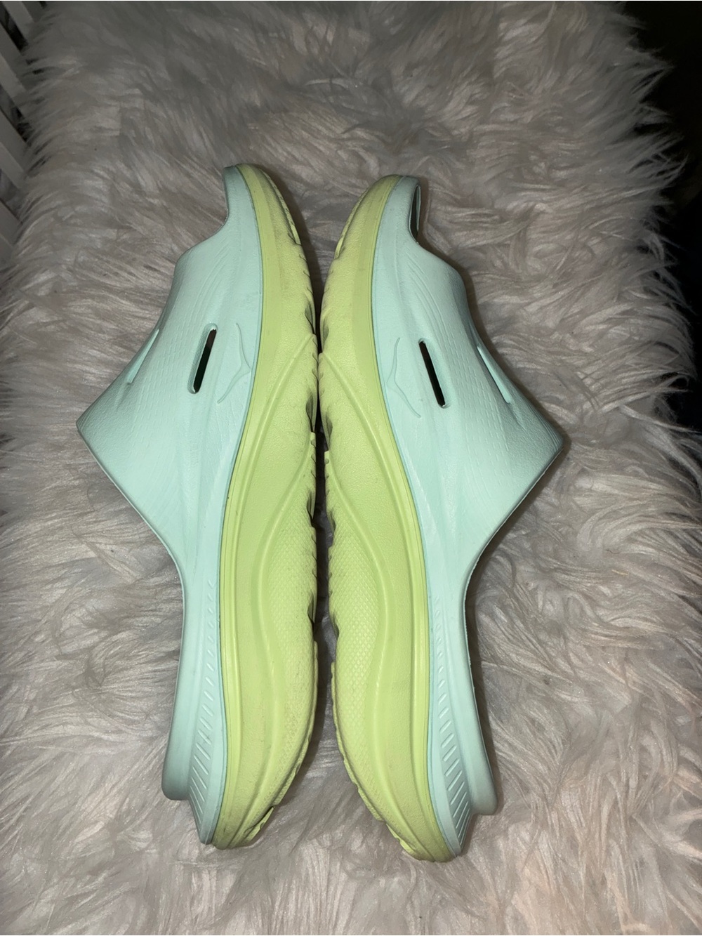 Hoka Ora 3 Recovery Slide Aqua Breeze / Celery Juice Sz 8 - Picture 7 of 16